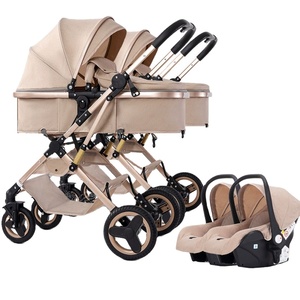 2025 Europäischer Stil Faltbarer Doppel-Kinderwagen Multifunktionaler Zwillings-Kinderwagen Leichter Zwillingsbuggy mit Autositz - Product Image 3