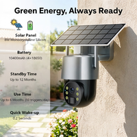 Cámara de Seguridad Solar de 3MP, Inalámbrica, con Batería, Detección PIR con IA, PTZ, Audio Bidireccional, IP65