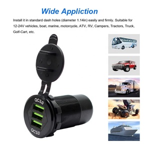 QC 3,0 54W carga rápida 3 puertos USB <span class=keywords><strong>cargador</strong></span> enchufe 12-24V voltaje para coche camión tablero marino RV VAN Auto <span class=keywords><strong>cargador</strong></span> de coche - Product Image 4