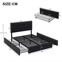 Lit double moderne lit queen size avec rangement mobilier de chambre