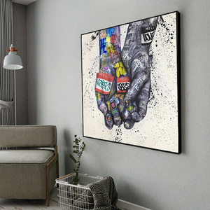 Quadro su Tela Graffiti 'Andiamo Mano nella Mano, Uniamoci' Arte Murale Motivazionale per Decorazione Casa Ufficio - Product Image 2