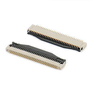 Conector FFC y FPC QWYCONN <span class=keywords><strong>de</strong></span> 0.2mm <span class=keywords><strong>de</strong></span> paso, cubierta abatible, parte inferior <span class=keywords><strong>de</strong></span> 0.9mm, 61 posiciones, 0.2mm R/A, resistente a 50V 500V, 046866761000846+ - Product Image 1
