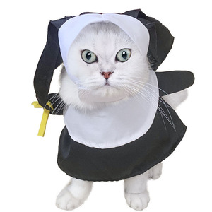 Abrigo de lujo de poliéster súper ligero con diseño de monja para mascotas, gatos, perros, traje de Cosplay cómodo con estilo bonito novedoso para Halloween - Product Image 2