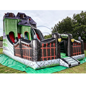 Casa <span class=keywords><strong>embrujada</strong></span> grande de fabricante superior, diseño de mansión espeluznante inflable, tobogán grande inflable, alquiler de fiestas y uso multievento - Product Image 1
