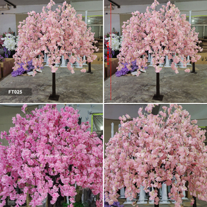 Árbol de cerezo artificial Sakura de 3, 4, 5, 6, 7, 8 y 10 pies, rosa y blanco, para interiores, centro de mesa para bodas - Product Image 2