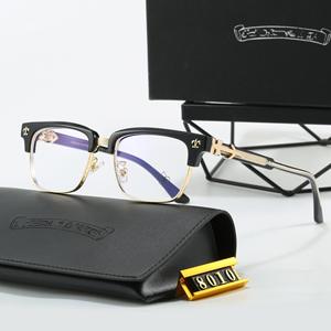 Lunettes de vue en forme de cœur avec monture chromée pour hommes, lunettes anti-lumière bleue, monture de luxe en acétate personnalisée à bordure complète - Product Image 2