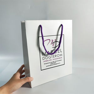 Bolsa <span class=keywords><strong>de</strong></span> Papel Blanca Personalizada KM para Compras, para Minoristas, para Ropa <span class=keywords><strong>de</strong></span> Boutique, Perfumería, <span class=keywords><strong>Farmacia</strong></span>, Pestañas Postizas, Diseño 'Gracias' - Product Image 2
