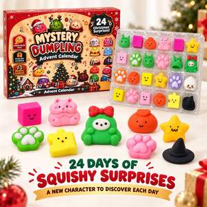 Cross Border Ecommerce Dumpling Squishy Birthday Advent Calendar <b>Blind</b> Box FBA Ready Stock Squeeze Fidget Gift Set Non-Toxic 14+ - Product Image 5