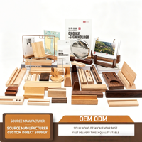 Support et base en bois poli faits à la main pour photos, style ferme, personnalisables OEM/ODM, pour décoration intérieure, en bois de hêtre, artisanat DIY