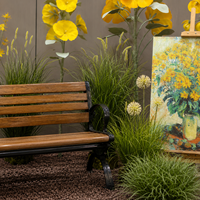 Bunga Artifisial Modern Dapat Dilepas, Instalasi Bunga Kuning, Display Acara Komersial, Latar Belakang Pernikahan, Desain Kustom