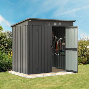 152x91cm hangar <span class=keywords><strong>de</strong></span> stockage extérieur verrouillable à double porte en acier galvanisé hangar à outils en métal pour le stockage <span class=keywords><strong>de</strong></span> meubles <span class=keywords><strong>de</strong></span> pelouse d'arrière-cour <span class=keywords><strong>de</strong></span> patio - Product Image 1