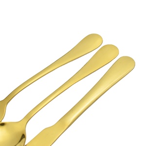 Venta al por mayor <span class=keywords><strong>de</strong></span> fábrica Logotipo personalizado 24 piezas Metal dorado Acero inoxidable Diseño contemporáneo Stock TOPONE Juego <span class=keywords><strong>de</strong></span> <span class=keywords><strong>cubiertos</strong></span> <span class=keywords><strong>con</strong></span> caja dorada - Product Image 4
