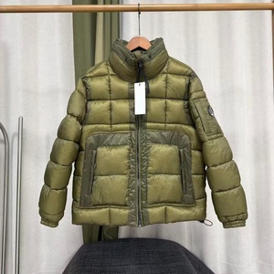 Chaqueta de Plumón Negra para Hombre, Cuello Alto, Cierre de Cremallera, Cortavientos, Informal, Invierno, Corta, Corte Regular, Color Sólido - Product Image 2
