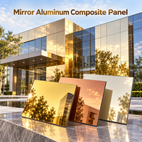 Panneau composite en aluminium miroir bleu 3 mm 4 mm, taille personnalisée pour les murs décoratifs de salle d'exposition