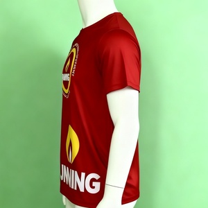 Maglietta sportiva sportiva da maratona con stampa con Logo personalizzato camicia da lavoro con scollo a manica corta ad asciugatura rapida - Product Image 3