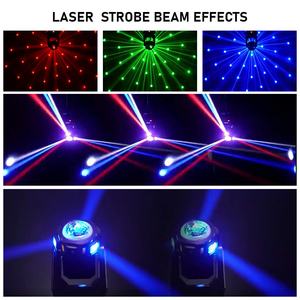 Lumière <span class=keywords><strong>de</strong></span> scène 100W, tête mobile à faisceau, lumière laser RGB, stroboscope, faisceau RGBW, DMX512, contrôle du son pour petit club, bar, mariage, fête à domicile - Product Image 3