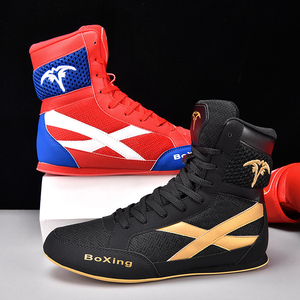 Factory Direct Sales New Black-Gold High-Top Boxing Training <b>Boots</b> Non-Slip Durable Gym-Specific Boxing Shoes - Product Image 4