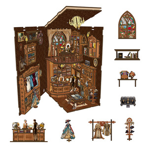 Fermalibri Fai-<span class=keywords><strong>da</strong></span>-Te <span class=keywords><strong>Casa</strong></span> in Miniatura Royal Seamstress, Fermalibri Artigianale <span class=keywords><strong>da</strong></span> Assemblare, Puzzle in Legno, Modello Architettonico - Product Image 4