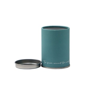Biodegradable Custom Food Grade Storage Tea <b>Leaves</b> Tube Packaging Container Cardboard <b>Paper</b> Can with Aluminum Cover - Product Image 6