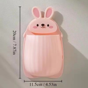 Cute Rabbit Storage Rack No Punching Marking Required Makeup <b>Brush</b> Storage Box Bathroom Wall Mounted Toothbrush Holder - Product Image 6