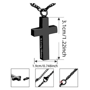 Sevgi dolu hafıza kremasyon anıt hatıra için paslanmaz çelik takı kül için çapraz dini Urn kolyeler - Product Image 3
