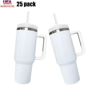 Custom logo <b>Double</b> <b>Walled</b> Stainless Steel H2.0 40oz Blank Sublimation Glossy White Bottle Tumbler Cups <b>Mugs</b> - Product Image 1