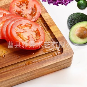 Bandeja de Madera de Acacia Rectangular, Diseño Minimalista, Tabla de Cortar Resistente para Fiestas y Uso Doméstico, Plato para Filetes - Product Image 4