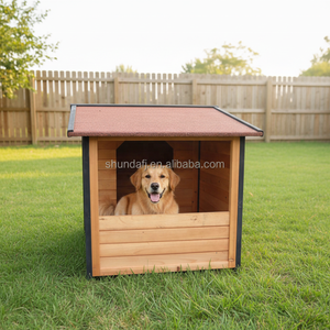 Caseta para Perros Clásica de Madera para Exteriores SDD011, Caseta para Perros de Madera Maciza con Acabado Resistente a la Intemperie y Piso Elevado para Uso en el Jardín - Product Image 2