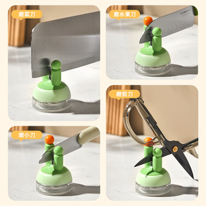 Cactus Suction Cup <b>Knife</b> <b>Sharpener</b> Multi Grit Abs Material Manual Household Kitchen Tool For <b>Knives</b> And Scissors - Product Image 3