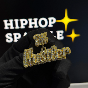 จี้ห้อยคอพรีเมียม Husttler Bling พร้อมตัวล็อค PK ประดับเพชร VVS Moissanite และเงินแท้ 925 เครื่องประดับฮิปฮอป - Product Image 1