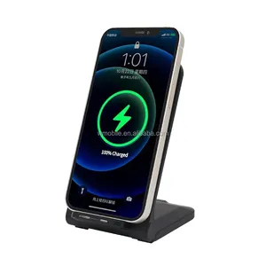 Mobile Phones Holder 2023 Wholesale Foldable Wireless Charger 2 in 1 Qi Stand 15W Fast Wireless Charging for iPhone 12/13/14