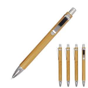 Ensemble de stylos en bambou personnalisés à bas prix, cadeau promotionnel, stylo en métal écologique - Product Image 1