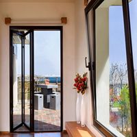 Portes pliantes en aluminium à double vitrage haut de gamme et fenêtres à battants inclinables et pivotants, quincaillerie robuste pour la rénovation de patios