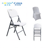 Chaise Pliante de Jardin et Terrasse en Plastique Blanc pour Extérieur et Fêtes