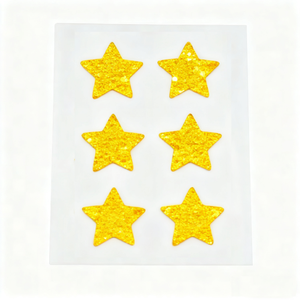 แผ่นแปะสิวกลิตเตอร์สีเหลืองด้านแผ่นแปะสิว6ชิ้นสติกเกอร์ติดทรัมเมอร์สิวแวววาว - Product Image 2