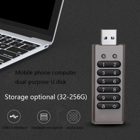 Mot de passe de cryptage lecteur flash USB personnalisé en alliage de zinc USB3.0 protéger les fichiers disque flash USB