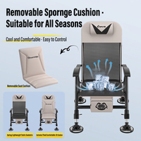 Chaise de pêche pliable de style européen, siège de pêche inclinable tout-terrain portable avec dossier réglable pour la pêche en plein air