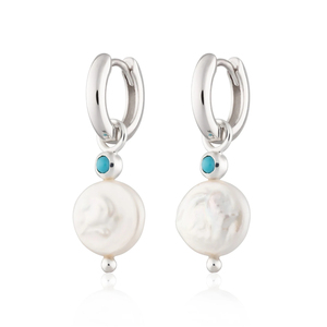 ROXI S925 Pendientes de Aro Circulares con Perlas en Forma Barroca, Chapados en Oro sobre Plata de Ley - Product Image 2