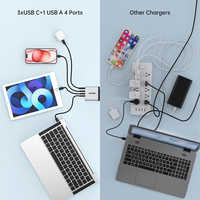 Chargeurs portables Tommox à charge rapide Type-C GaN 100W Prise UK Chargeur multi-ordinateurs portables Type C USB C Chargeur rapide mobile PD Gan