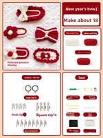 Kit Bahan DIY Jepit Rambut Bentuk Hati Bertema Bunga Sakura Kelas Atas untuk Aksesori Rambut Pita Rajut Wol Buatan Tangan