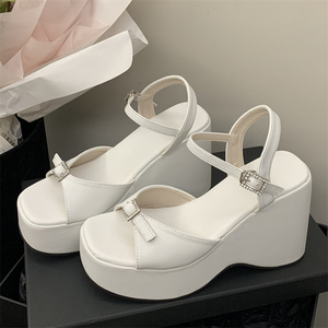 Sandalias de mujer con boca de pez, nuevas, de verano, para boda, zapatos de moda para novia, de punta cerrada, de punta abierta, de plataforma, de malla, de primavera - Product Image 6