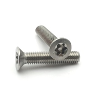 Vis Torx en acier inoxydable SS304 SS316 avec goupille, vis à tête fraisée plate, vis antivol à six lobes