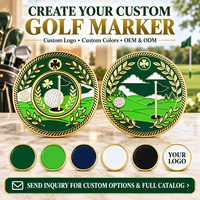 Marqueur de position de balle de golf magnétique avec motif émaillé créatif pour cadeau de parcours de golf et fournitures événementielles