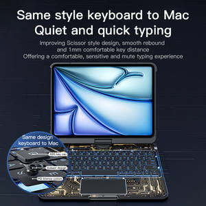 Housse de tablette IFacemall avec fente pour stylo étui pour clavier sans fil Pro 11 <span class=keywords><strong>2</strong></span>/3/4 360 étui pour clavier rotatif pour <span class=keywords><strong>iPad</strong></span> <span class=keywords><strong>Air</strong></span> M3 2025 10.9 pouces - Product Image 5