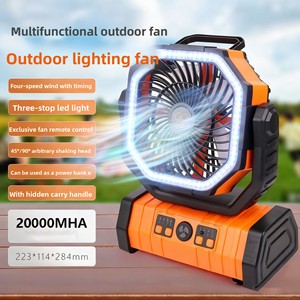 <span class=keywords><strong>Ventilateur</strong></span> de camping <span class=keywords><strong>portable</strong></span> en plastique, rechargeable par USB, longue autonomie, forte puissance du vent, oscillation gauche-droite, lumière de nuit LED - Product Image 2