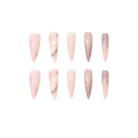 AORAEM Stiletto faux ongles clair extra long ongles pointus conseils d'art 24 pièces acrylique faux ongles