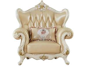 أثاث غرفة المعيشة الكلاسيكي الأوروبي بتشيسترفيلد خشبي منحوت صوفي مجموعة للمنزل أو الفندق - Product Image 6