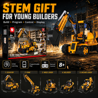Bloques de Construcción Programables, Vehículo de Ingeniería, Excavadora a Control Remoto, Juego de Construcción de Robots Multimodelo, Juguete Robot para Niños