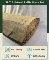 Rouleau de tissu en raphia naturel, largeur 1,2 m, tissé à la main, matériau écologique pour revêtement mural, décoration intérieure, artisanat DIY, vente en gros