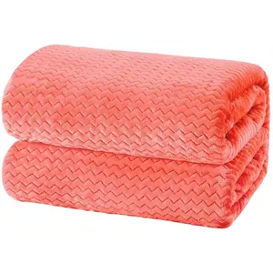 Flannel Blanket Super Soft Ultra Breathable Single Layered Blanket Fleece Fabric Blanket For Couch Bed Sofa